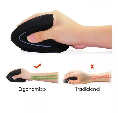 Mouse Vertical Ergonómico De 5 Botones, Evita Túnel Carpiano