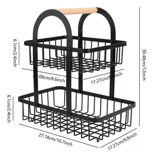 Organizador Almacenador Estante Frutas Y Verduras 2 Niveles