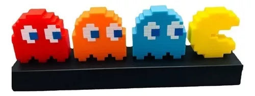 Lampara Luz Nocturna Usb Control Sonido Colorido De Pac-man