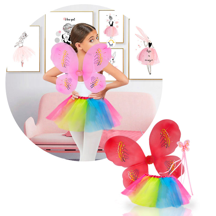 Disfraz Hada Mariposa Tutú Alas Niña Halloween OF081