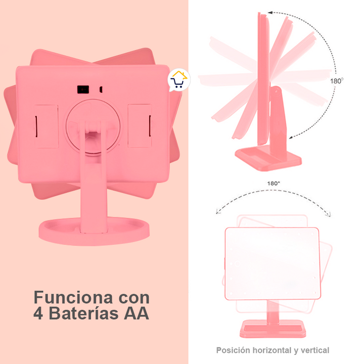 Espejo LED Maquillaje Pantalla Táctil Tocador X22 Luces 1608