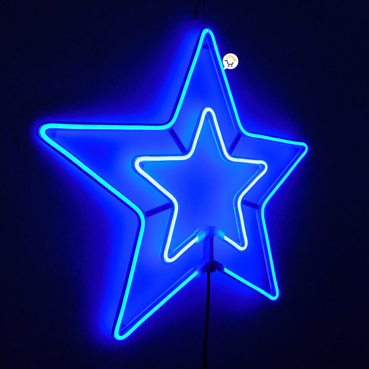 Estrella Luz Neón 5 Puntas Ventana Puerta Navidad 2202