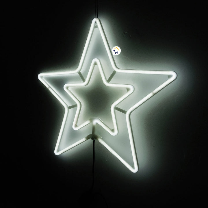 Estrella Luz Neón 5 Puntas Ventana Puerta Navidad 2202