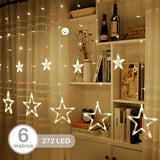 Extensión Luces Led Estrella X6 Metros Luz Navidad Cálida 2095