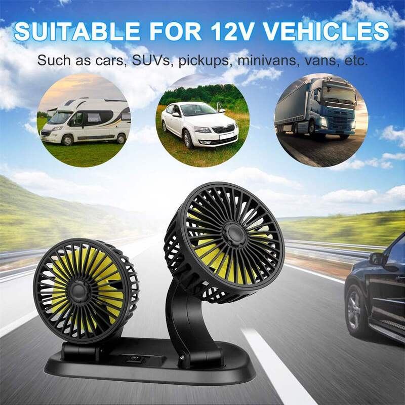 Mini ventilador doble refrigerante para auto