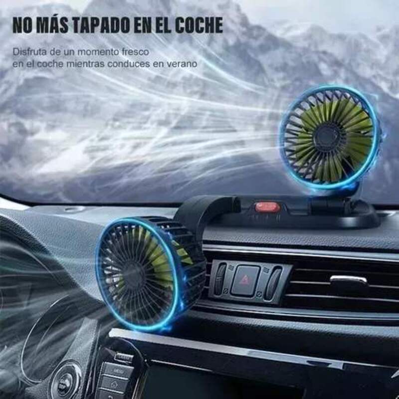 Mini ventilador doble refrigerante para auto