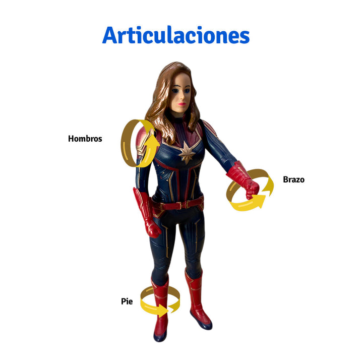 Figura De Acción Capitana Marvel Grande Súper Heroína Articulada Juguete 3342