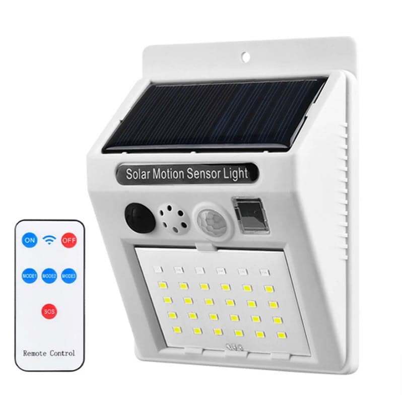 Foco Solar Exterior Led Con Sensor De Movimiento, Alarma Y Control BK-666