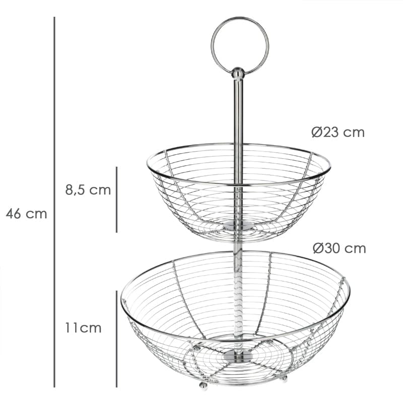 Frutero Metálico Redondo Con 2 Niveles 6010108282