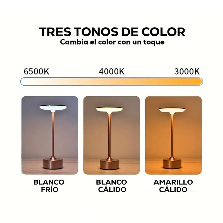 Lámpara de Escritorio Táctil Inalámbrica Recargable 3 Modos de Luz N345-1