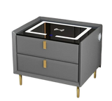 Mesa De Noche Inteligente Con Cargador Y Bocina Dos Cajones 4045