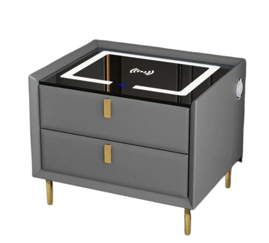 Mesa De Noche Inteligente Con Cargador Y Bocina Dos Cajones 4045