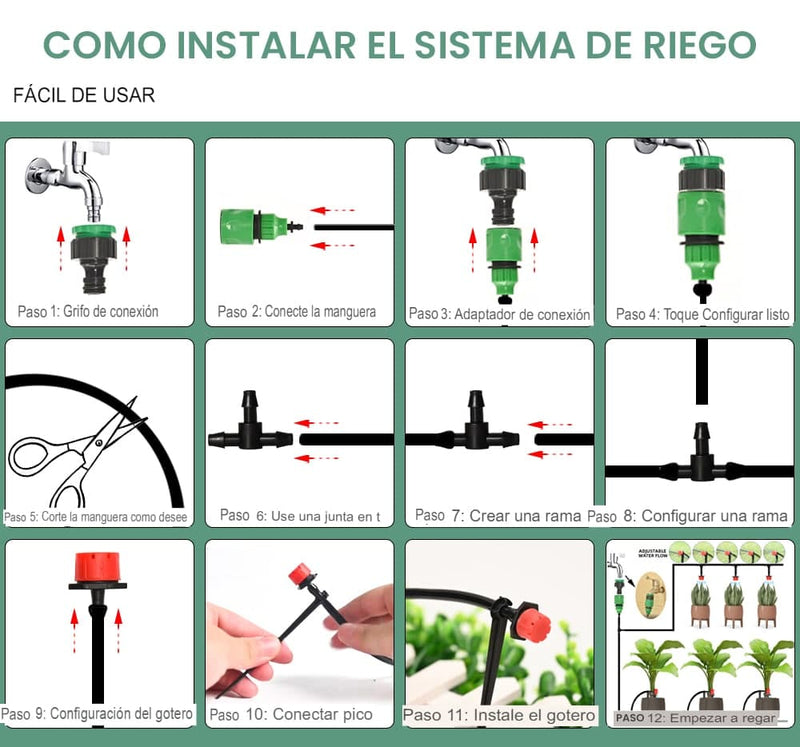 Sistema de Riego para jardin de 10 Metros