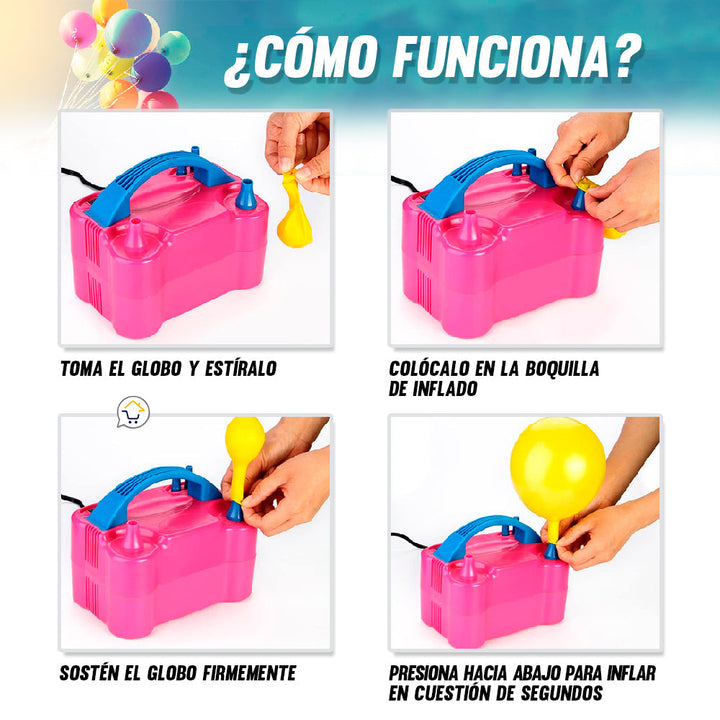 Inflador De Globos Eléctrico Automático Doble Boquilla 73005