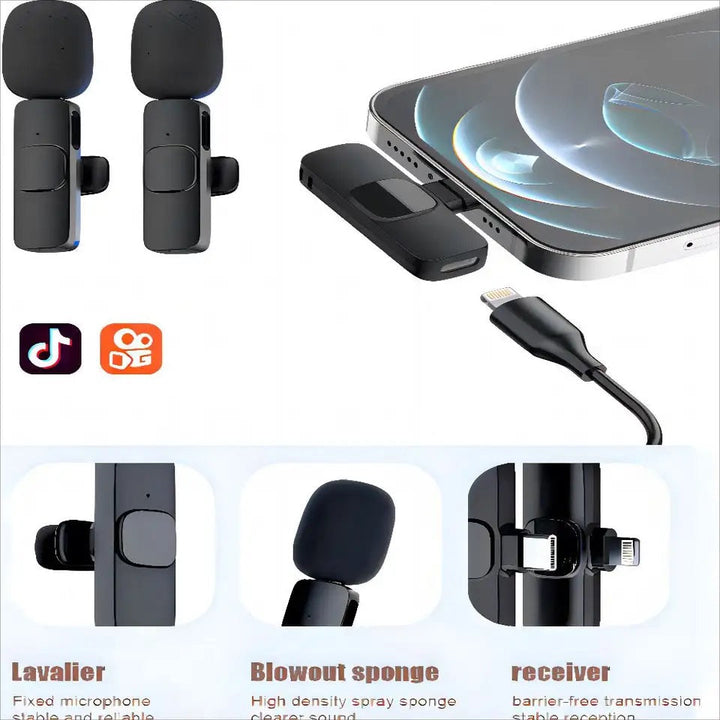 Microfono Inalambrico Recargable Solapa Doble K9