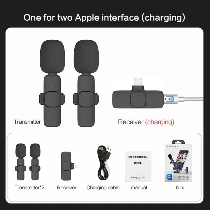 Microfono Inalambrico Recargable Solapa Doble K9