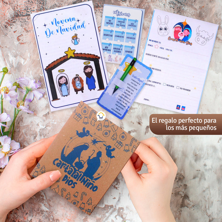 Kit Carta Al Niño Dios Caja Ritual Lista de Deseos Año Viejo Navidad KCND