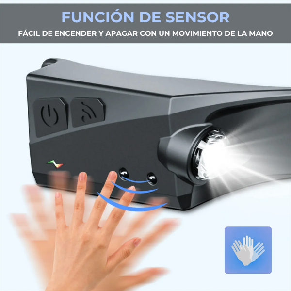 Linterna led de cabeza con sensor