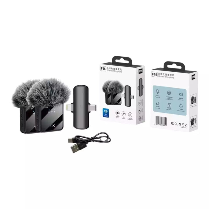 Micrófono De Solapa De Doble Receptor Antipop F15