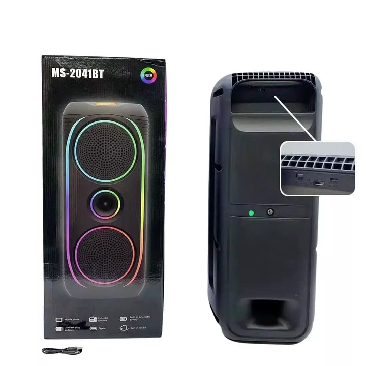 Parlante/Cabina De Sonido Bluetooth De 8" y Retroiluminado MS-2041BT