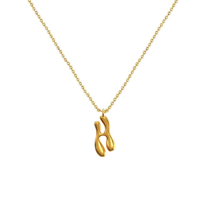 Cadena Con Dije Baño De Oro Collar Inicial Letra Colgante CBF01