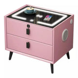 Mesa De Noche Inteligente Con Cargador Y Bocina Dos Cajones 4045