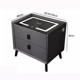 Mesa De Noche Inteligente Con Cargador Y Bocina Dos Cajones 4045