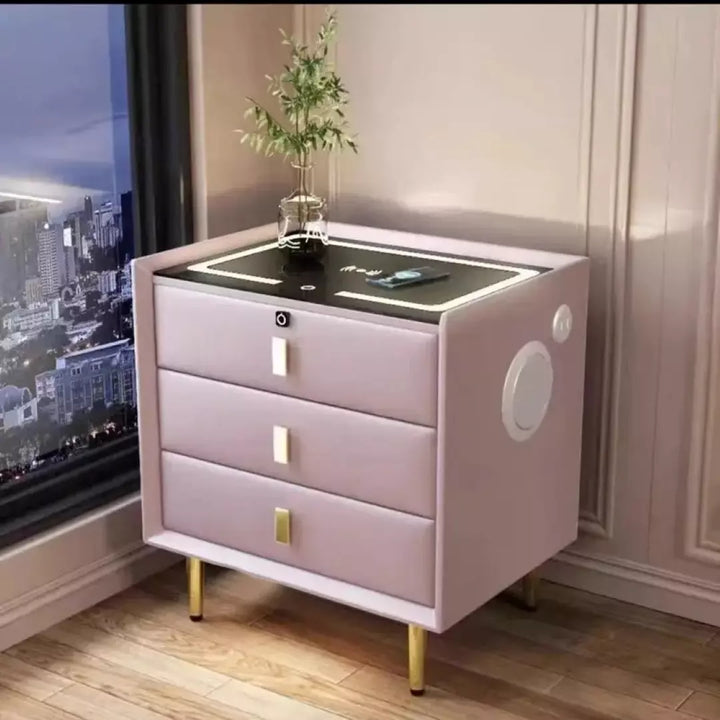 Mesa De Noche Inteligente Con Bonica Tres Cajones 4059