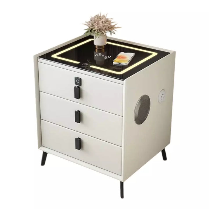 Mesa De Noche Inteligente Con Bonica Tres Cajones 4059