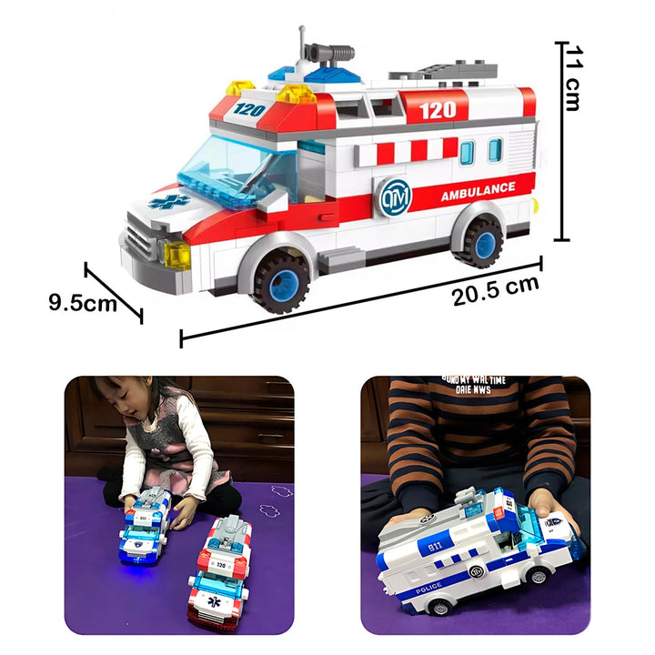 Camión Policía Ambulancia Bloques De Construcción 89-166B