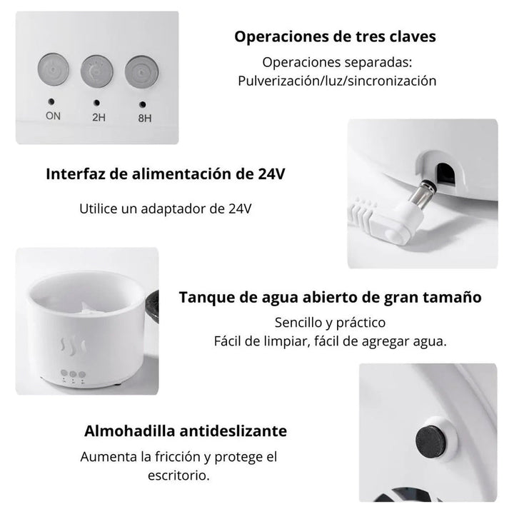 Humidificador Volcán 3D Difusor De Aroma LED KP-6501