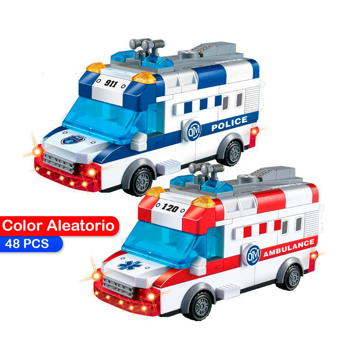 Camión Policía Ambulancia Bloques De Construcción 89-166B