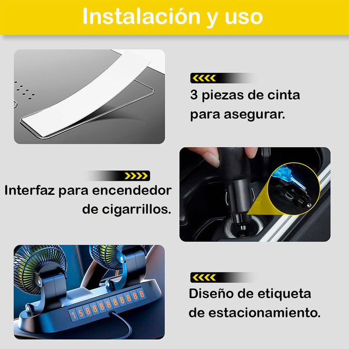 Ventilador Doble De Coche 360° Vehículo Interior Portátil LJPVI-20