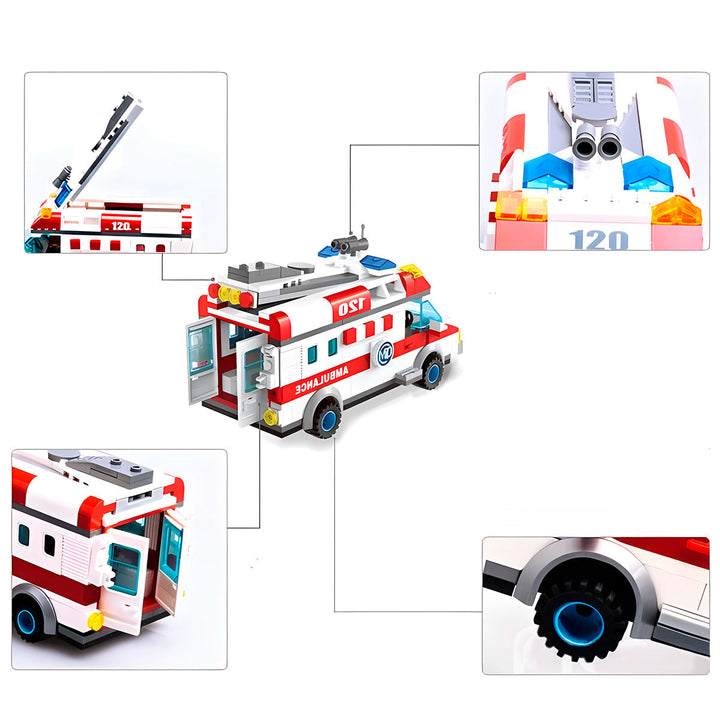 Camión Policía Ambulancia Bloques De Construcción 89-166B