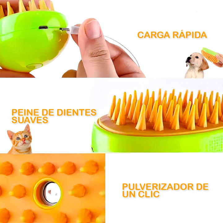 Cepillo De Vapor Masajeador Quita Pelos Vaporizador Para Mascotas JL02