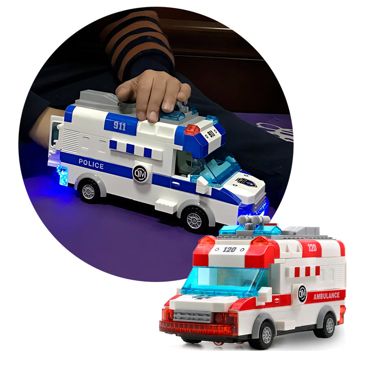 Camión Policía Ambulancia Bloques De Construcción 89-166B