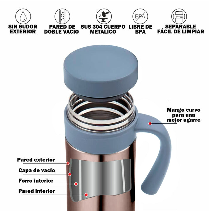 Termo Mug Acero Inoxidable 400ml Café Infusión Té XG-7682