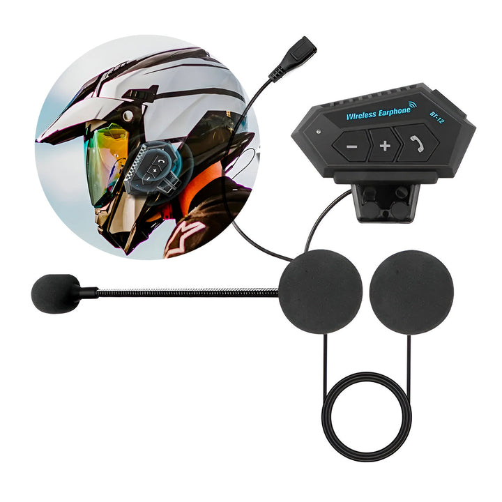 Intercomunicador Casco Moto Bluetooth Auricular Llamadas BT-12