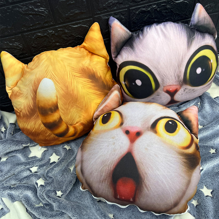 Cojín De Gatos 3D X3 Decoración Almohada FDCG3D