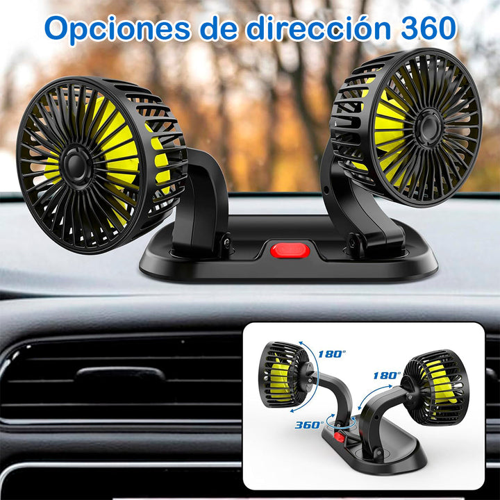 Ventilador Doble De Coche 360° Vehículo Interior Portátil LJPVI-20