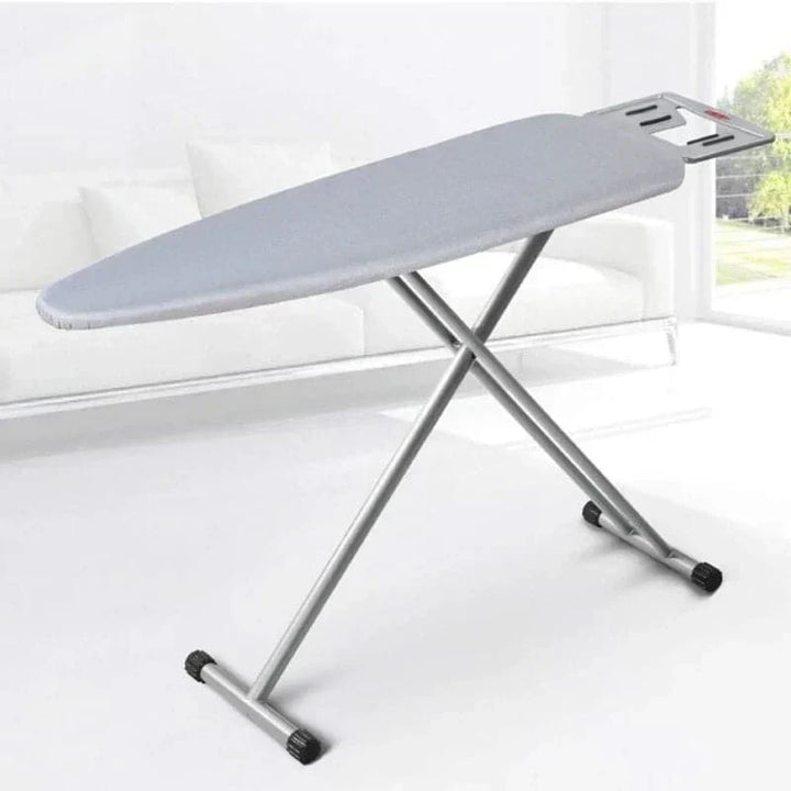 Mesa plegable para planchar de metal con soporte para plancha