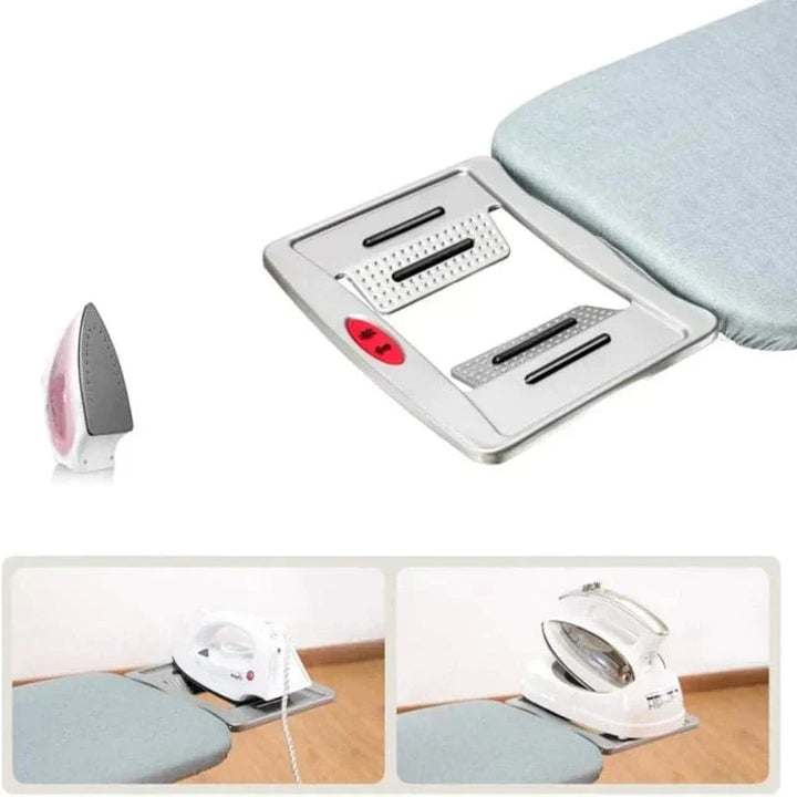 Mesa plegable para planchar de metal con soporte para plancha
