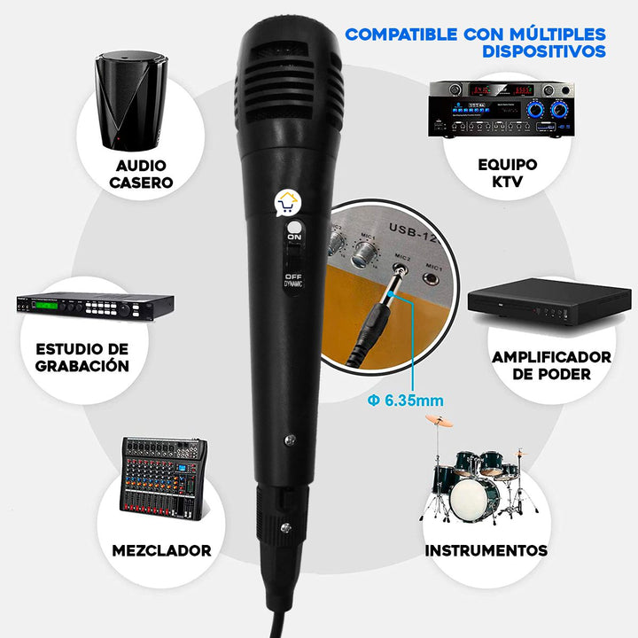 Micrófono Alámbrico Para Parlante Cabina Karaoke VSSM1817