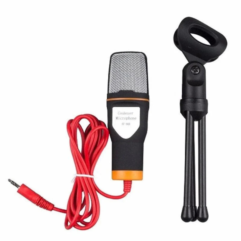 Micrófono condensador omnidireccional St666 con trípode plug 3.5mm