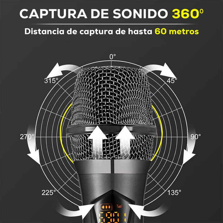 Micrófonos Inalámbricos Recargables Profesionales Calidad de Sonido Hi-Fi DX-U802