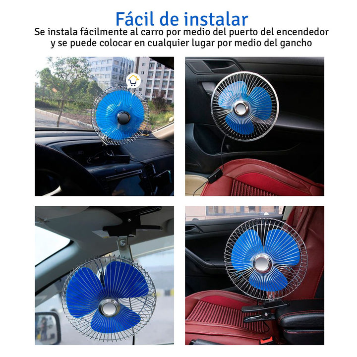 Mini Ventilador Giratorio Para Carro 12 V Abanico Portátil MV12V