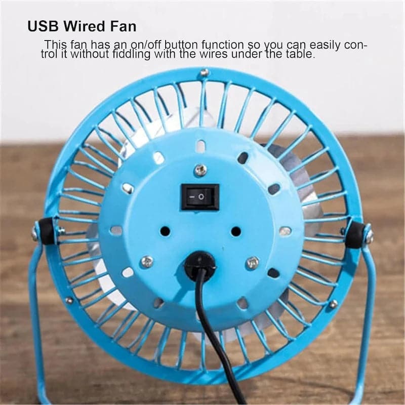 Mini ventilador con USB de 4 pulgadas silencioso metálico portátil