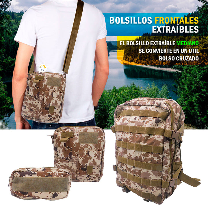 Morral Militar 40 Litros Bolso Táctico Supervivencia Camping E456