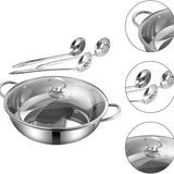 Olla de acero inoxidable doble cara con utensilios de cocina