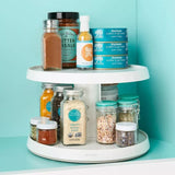 Organizador de cocina con doble bandeja giratorio ajustable